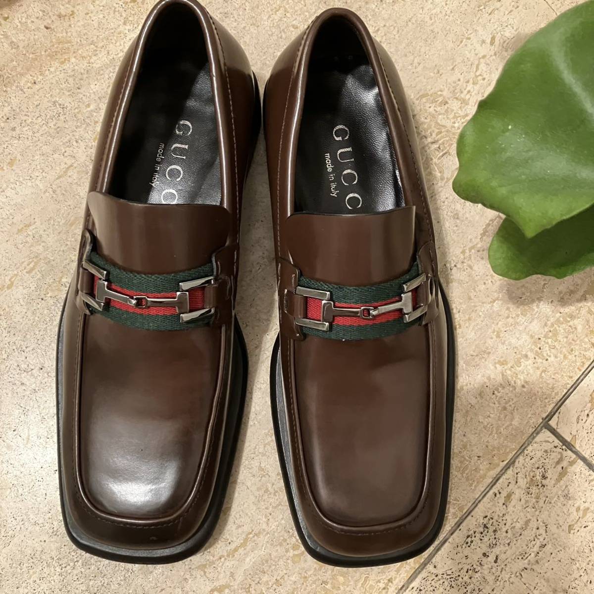 春早割 GUCCI グッチ ホースビットローファー 本革 26.5
