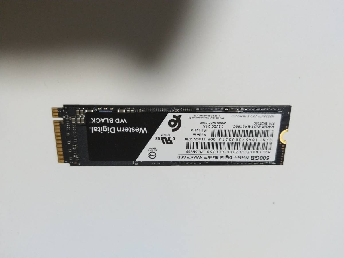 Western Digital WD Black SN700 NVMe WDS500G3X0C 消去済み 中古品 送料無料