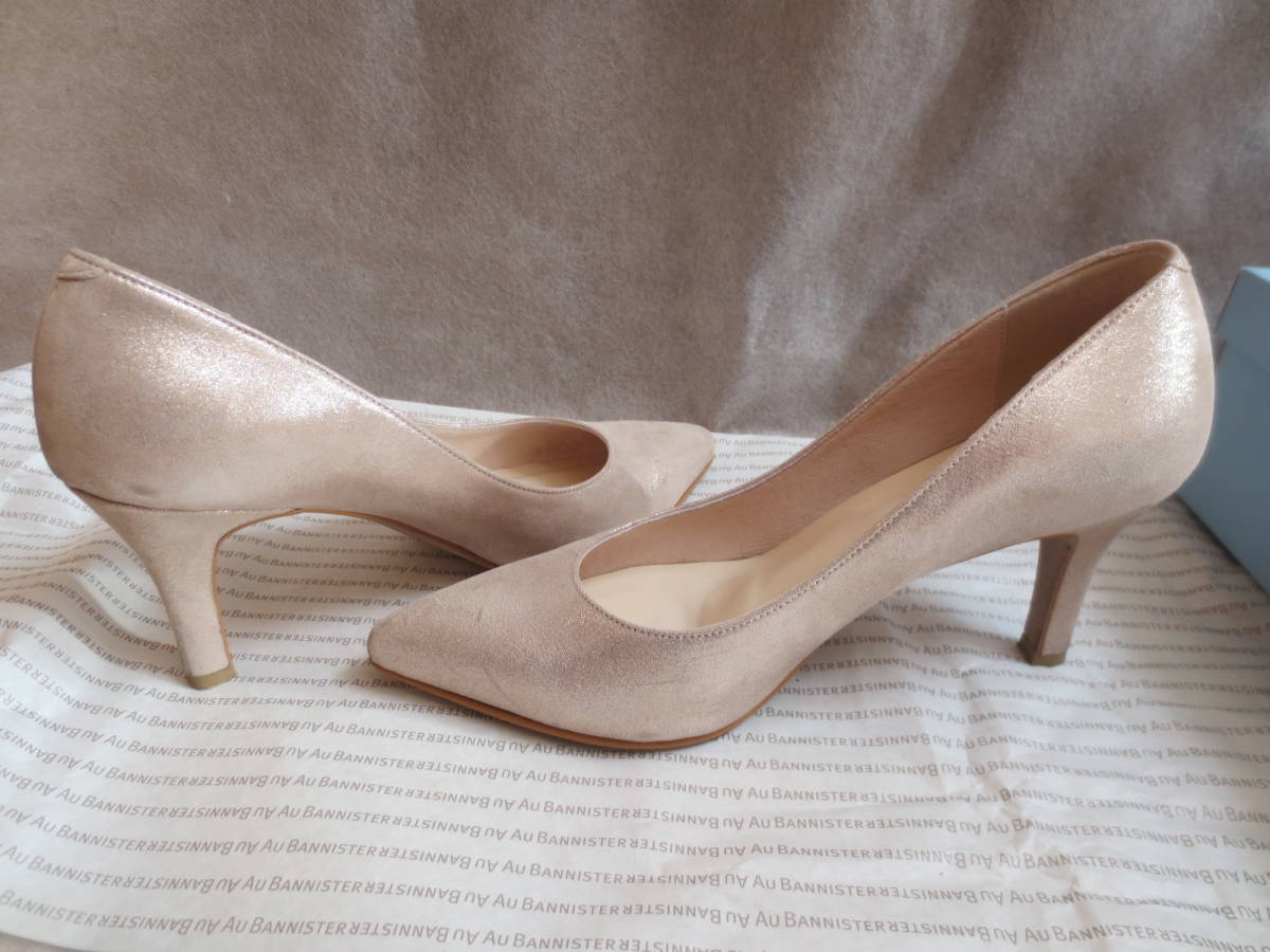 Au BANNISTERoubani Star 38 pumps heel beige group mountain sheep leather 24cm rank color PING shoes 