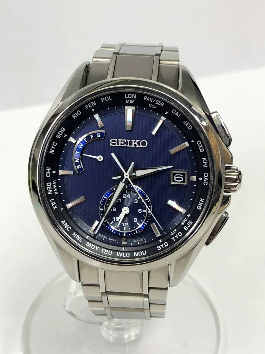 SEIKO ブライツ BRIGHTZ 8B63-0AV0 ベルトチタン ソーラー電波 メンズ 腕時計 SS-038786_画像1