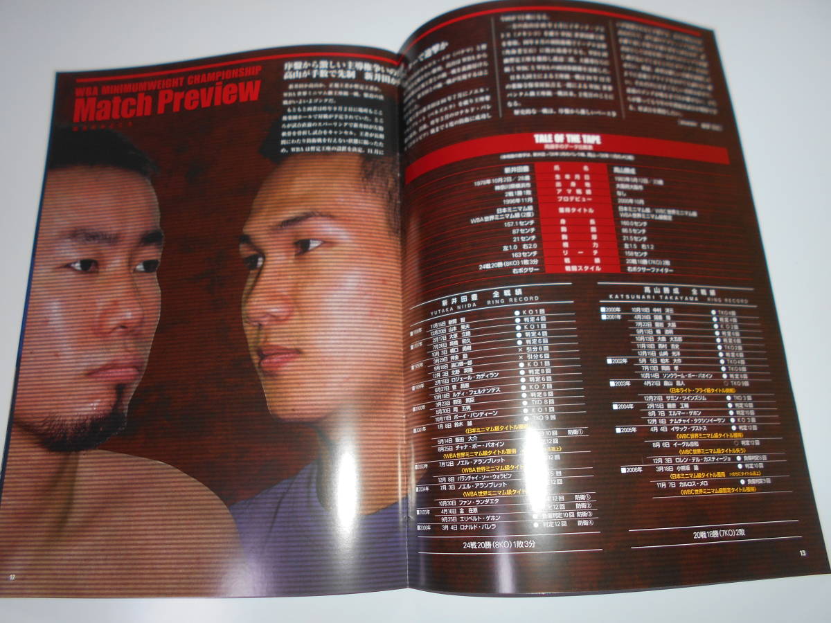 ボクシング パンフレット 新井田豊 WBA世界ミニマム級王座 2007年4月7日高山勝成の画像7