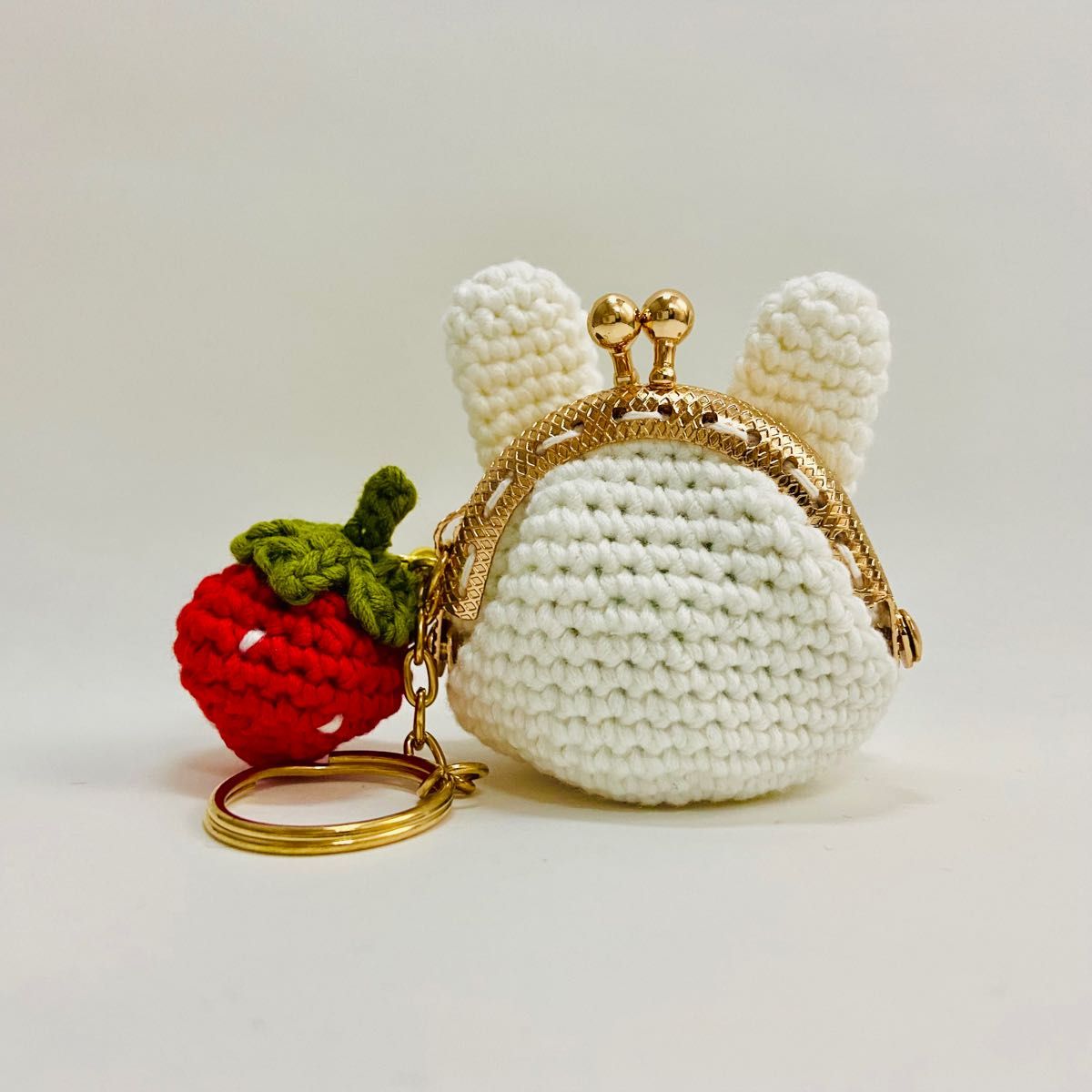 htw 様専用 ハンドメイド がま口 口金 うさぎキーホルダー あみぐるみ