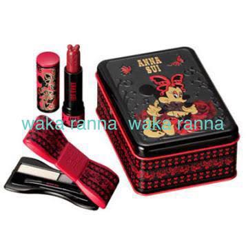  new goods Anna Sui limitation make-up kit 01 ( Minnie Mouse ) Disney red red eyeshadow lip box Christmas coffret lipstick 