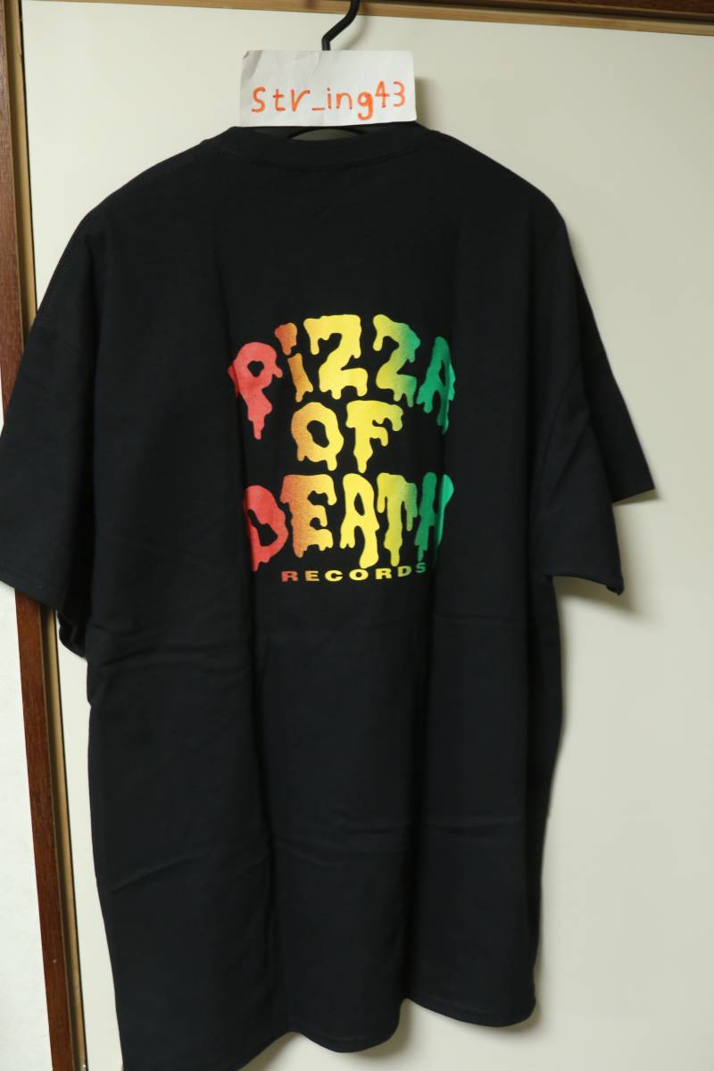 新品 WANIMA Tシャツ 黒×ラスタカラー XLサイズ バックプリント：PIZZA OF DEATH ロゴ_画像4