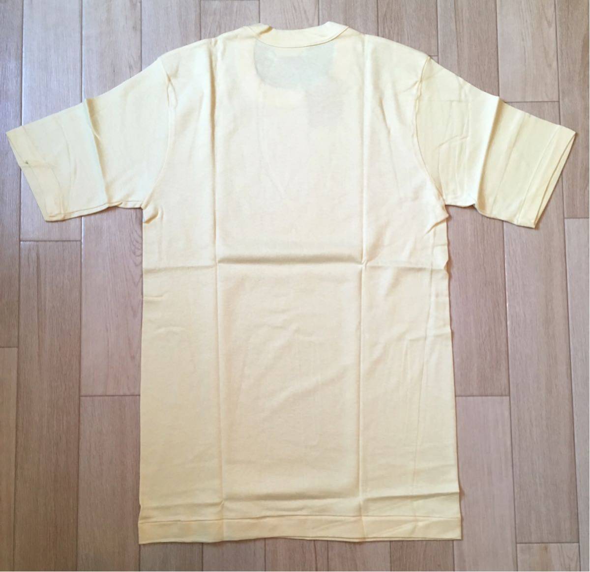 デッドストック 新品未使用品!!「OPELU」半袖Tシャツ L-Yellow SIZE:L 日本製 ヴィンテージ 70's-80's_画像2