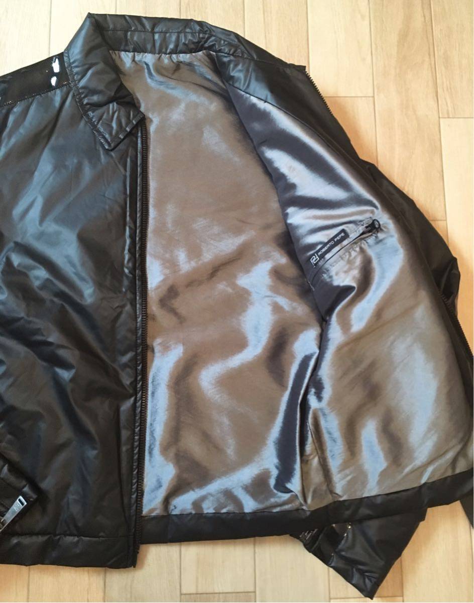 未使用「ROBERTO PEPE」切替中綿 ライダースジャケット Black SIZE:S イタリア高級ブランド イタリア製 上代:81,000円_画像3