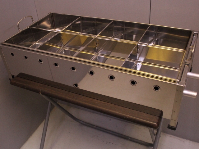 開催中 厨房機器 18-8おでん鍋 マッチ点火 尺2 4ッ仕切 LP 470 x 380 310mm