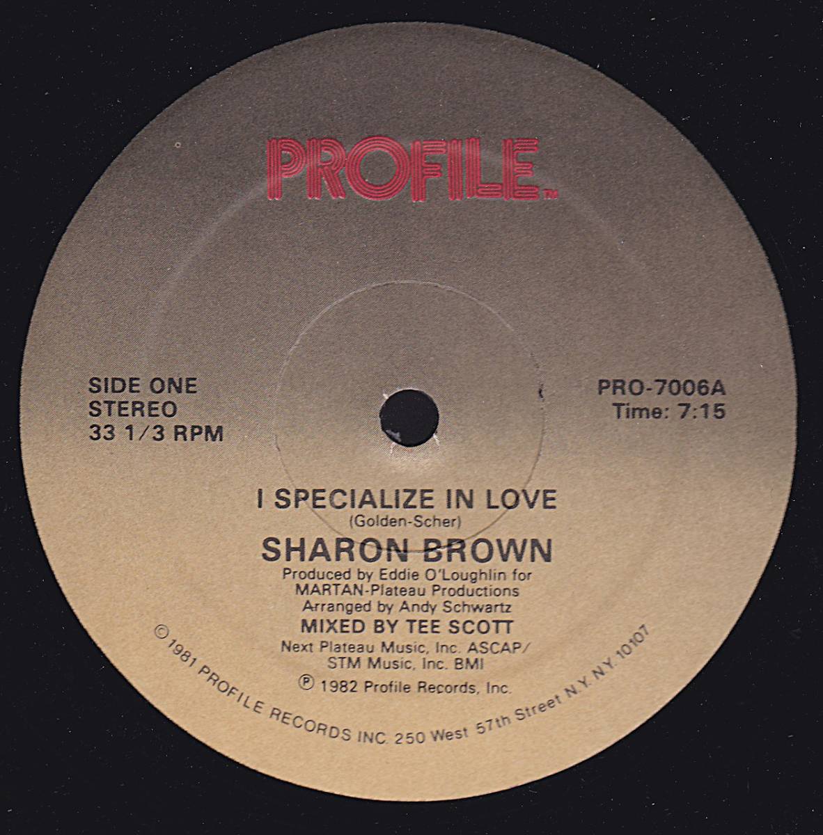 ダンクラ12inch★SHARON BROWN / I specialize in love★Profile★_画像1