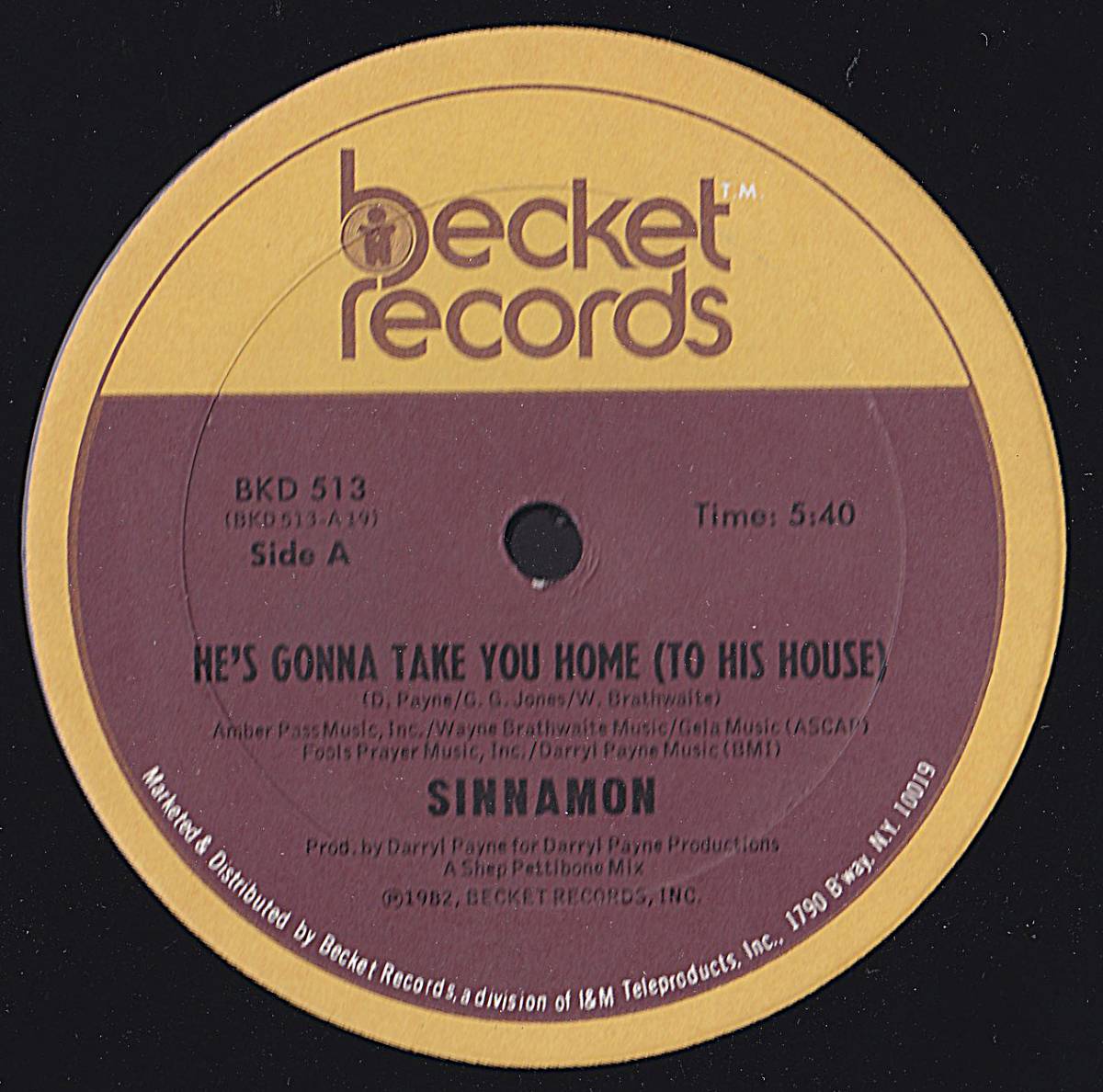 ダンクラ12inch★SINNAMON / He’s gonna take you home (to his house)★Becket★_画像1