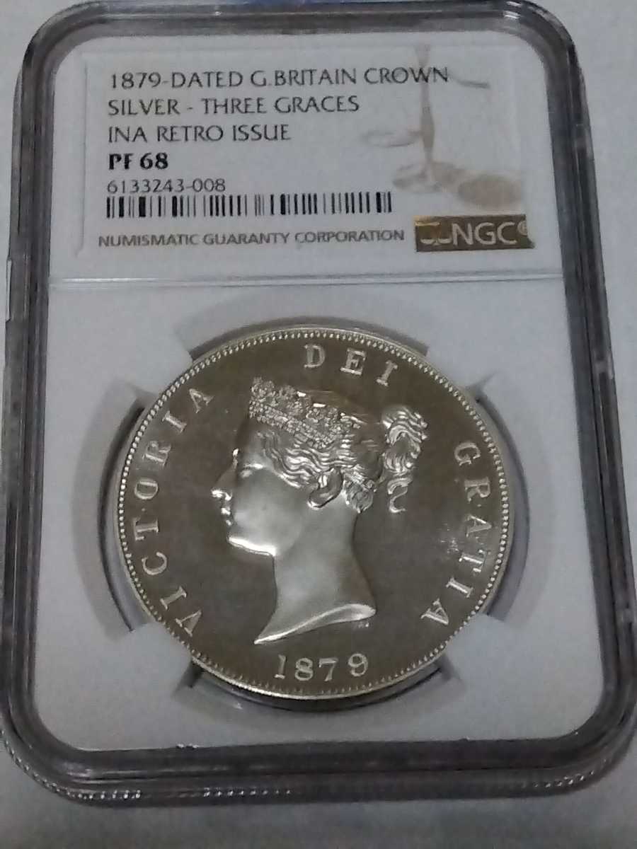 ☆最高鑑定☆レア☆ビクトリア 大型 試鋳 銀貨 NGC PF68 (INA RETRO 1
