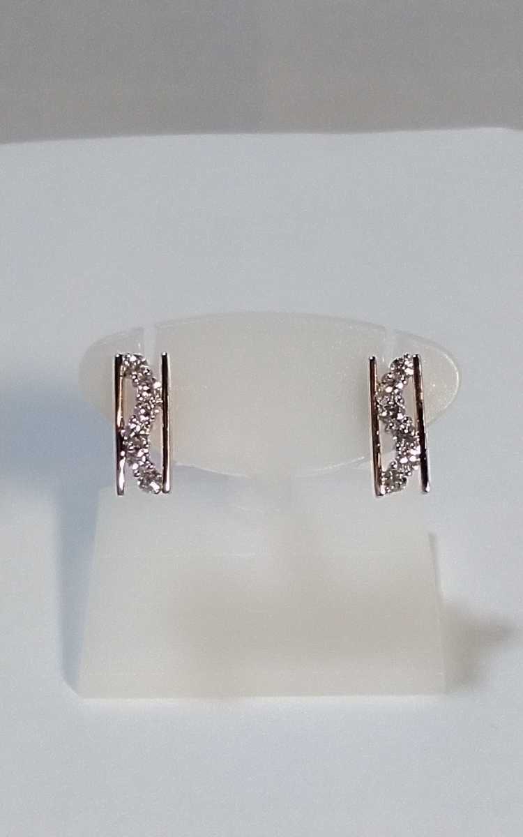 750(K18)WG/PGダイヤピアス！0.275ct.。_画像1