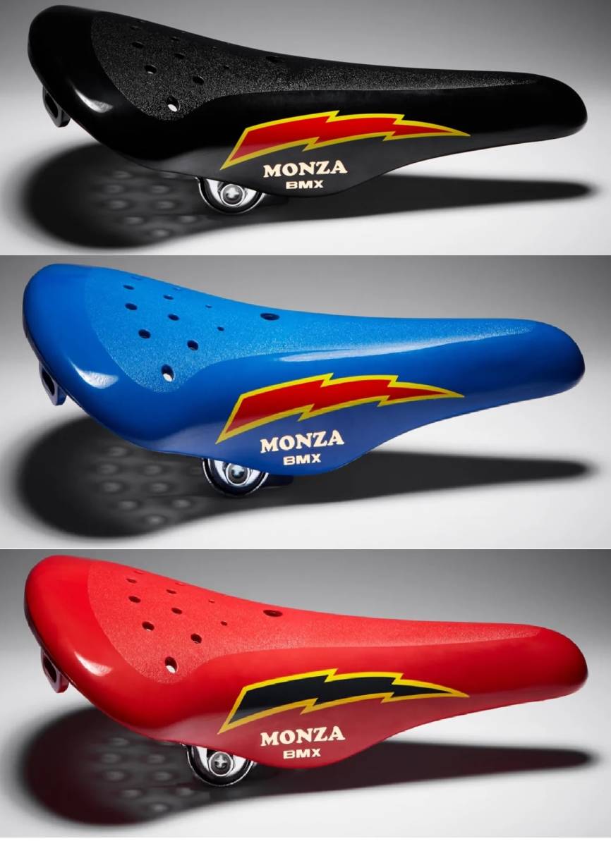 【1セット限定】【3点1セット】【新品未開封・送料無料】MONZA LIGHTNING BOLT SEAT サドル シート bmx ブラック 黒 レッド 赤 ブルー 青
