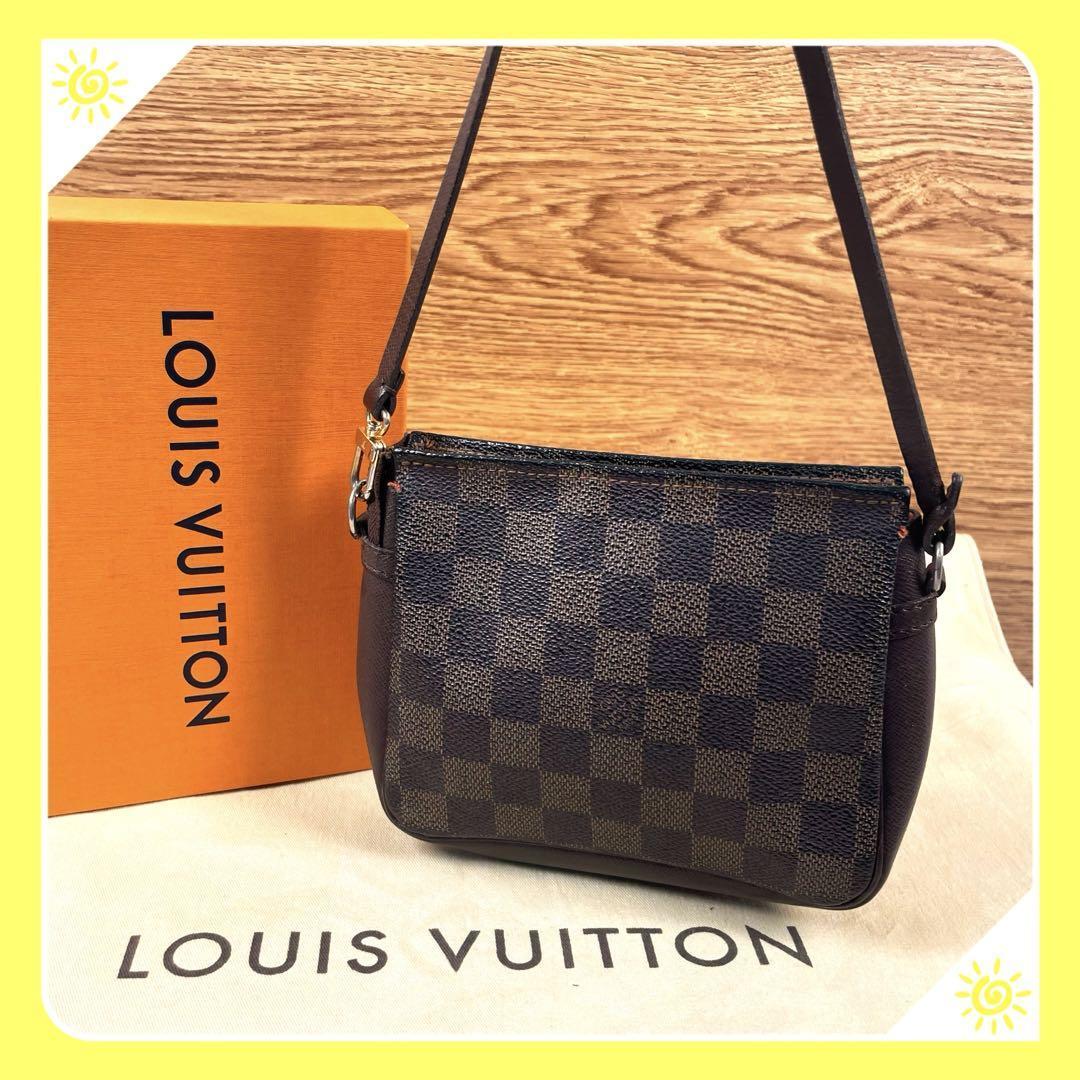 LOUIS VUITTON TRUTH DAMIER EBENE MAKEUP POUCH BAG BROWN-DD5635 