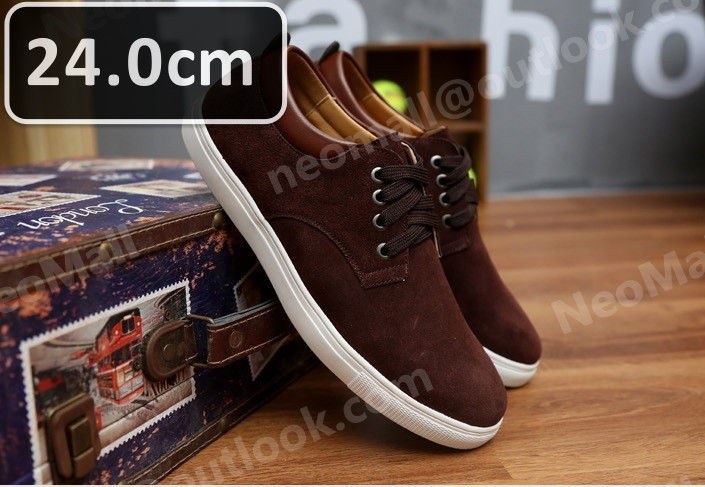 メンズ カジュアル スニーカー ブラウン サイズ 24.0cm 革靴 靴 カジュアル 屈曲性 通勤 軽量 インポート品【n040】