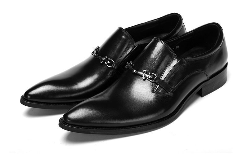 メンズ ビジネス レザー シューズ 本革 ブラック サイズ 25.0cm 革靴 靴 カジュアル 屈曲性 通勤 軽量 新品 【apa-163】 3