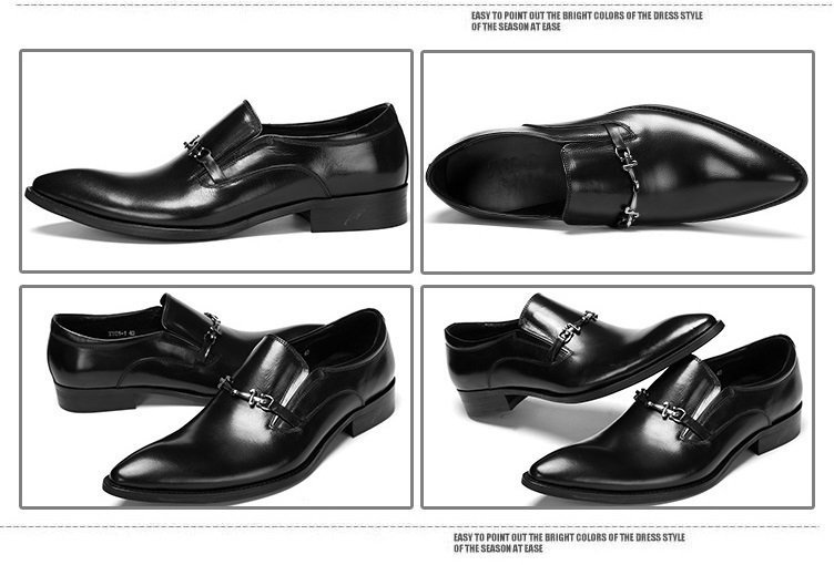 メンズ ビジネス レザー シューズ 本革 ブラック サイズ 27.0cm 革靴 靴 カジュアル 屈曲性 通勤 軽量 新品 【apa-163】_画像4