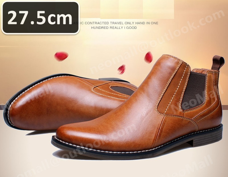 牛革 メンズ シュートブーツ ブラウン サイズ 27.5cm 革靴 靴 カジュアル 屈曲性 通勤 軽量 インポート品【n023】