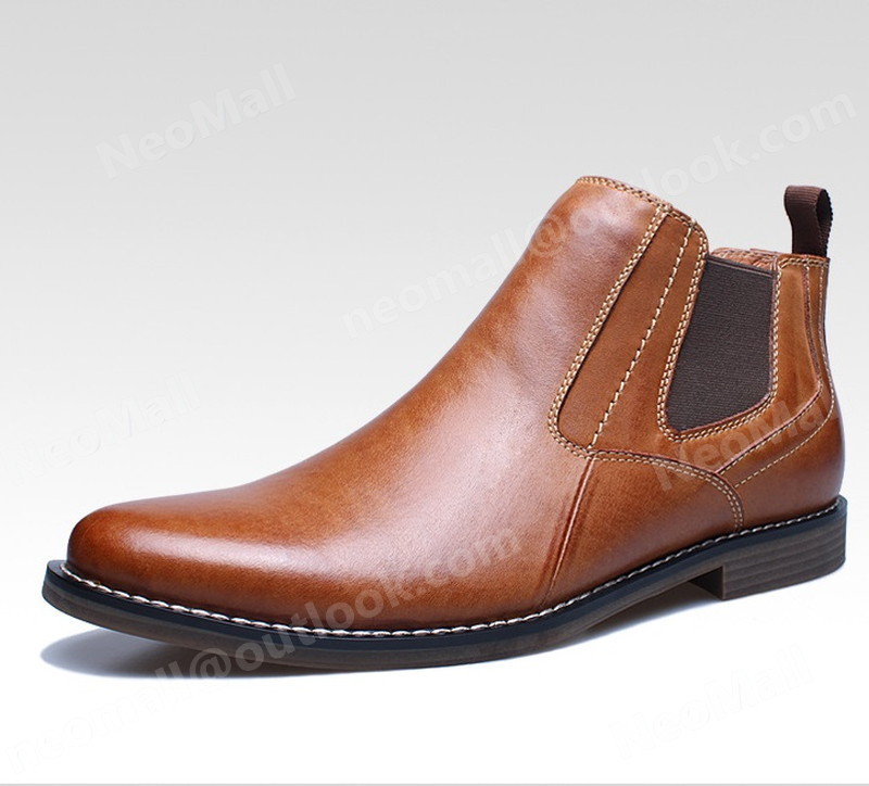 牛革 メンズ シュートブーツ ブラウン サイズ 26.0cm 革靴 靴 カジュアル 屈曲性 通勤 軽量 インポート品【n023】_画像3
