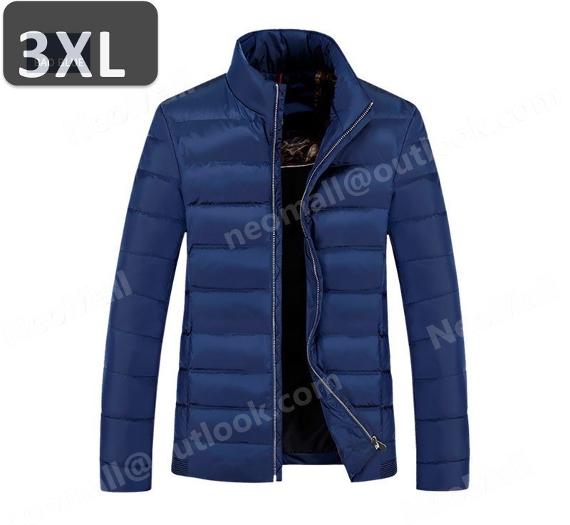 新品 メンズ ダウンジャケット ブルー 3XLサイズ 【982】 白鴨のダウン90% ライトダウンジャケット 防寒 暖かい インポート品
