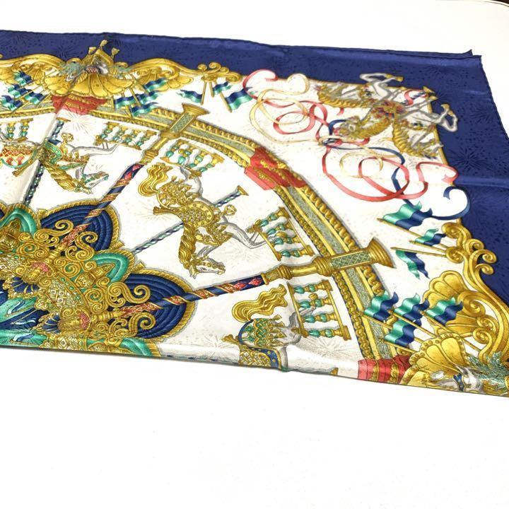 高級素材使用ブランド ☆タグ付き新品☆HERMES 大判スカーフ カレ90