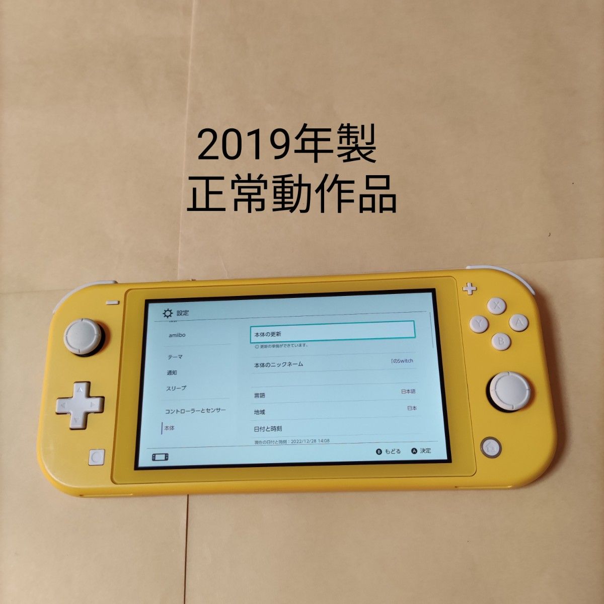 本体のみ　動作正常　Nintendo Switch Lite イエロー　2019