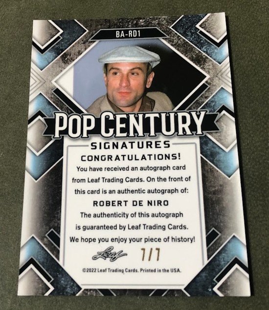 7枚限定】2022 LEAF POP CENTURY 俳優 ロバート・デ・ニーロ 直筆