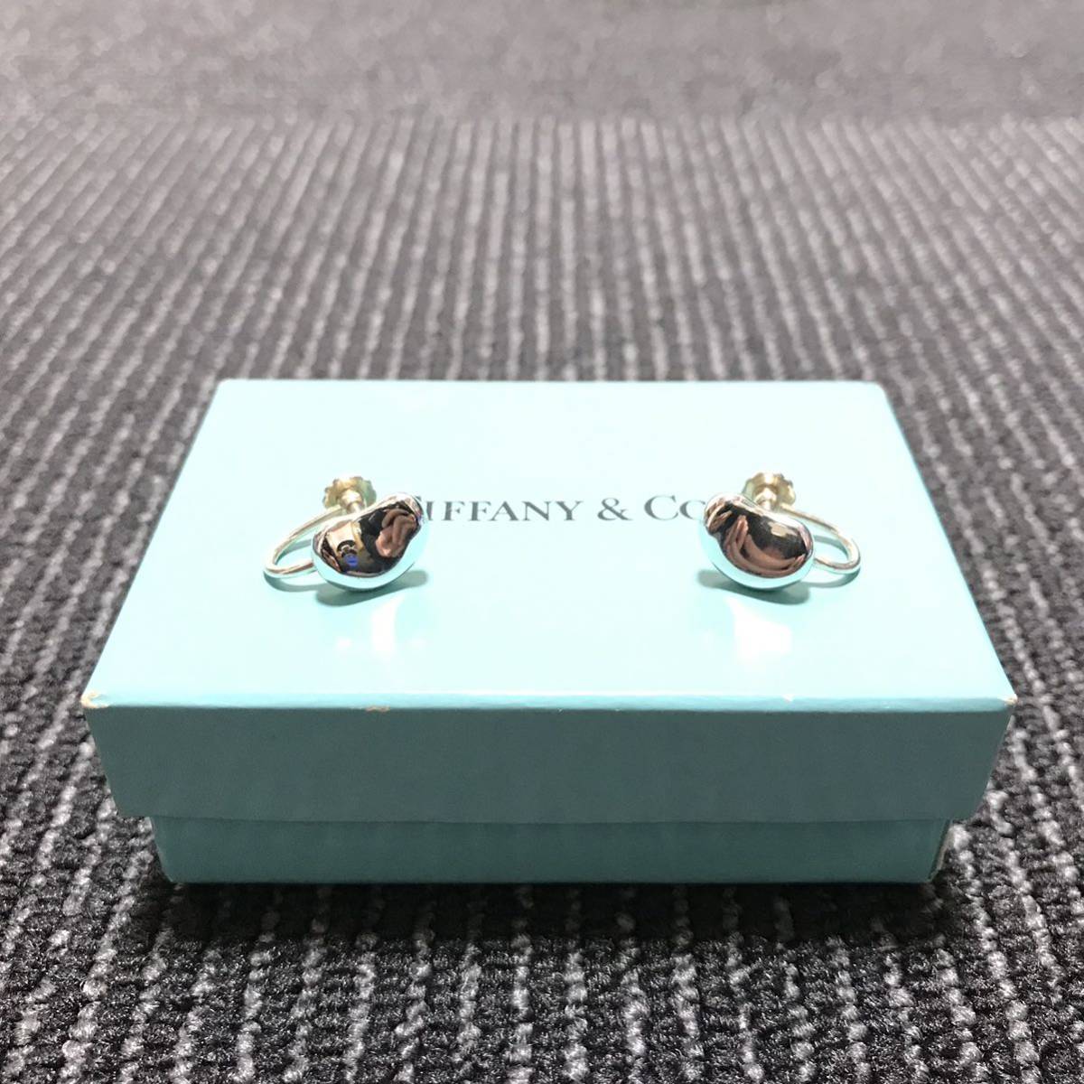 【ティファニー】本物 TIFFANY&Co. イヤリング ビーン シルバー925 幅1.1cm ピアス 耳掛け 女性用 レディース 箱有 送料520円_画像1