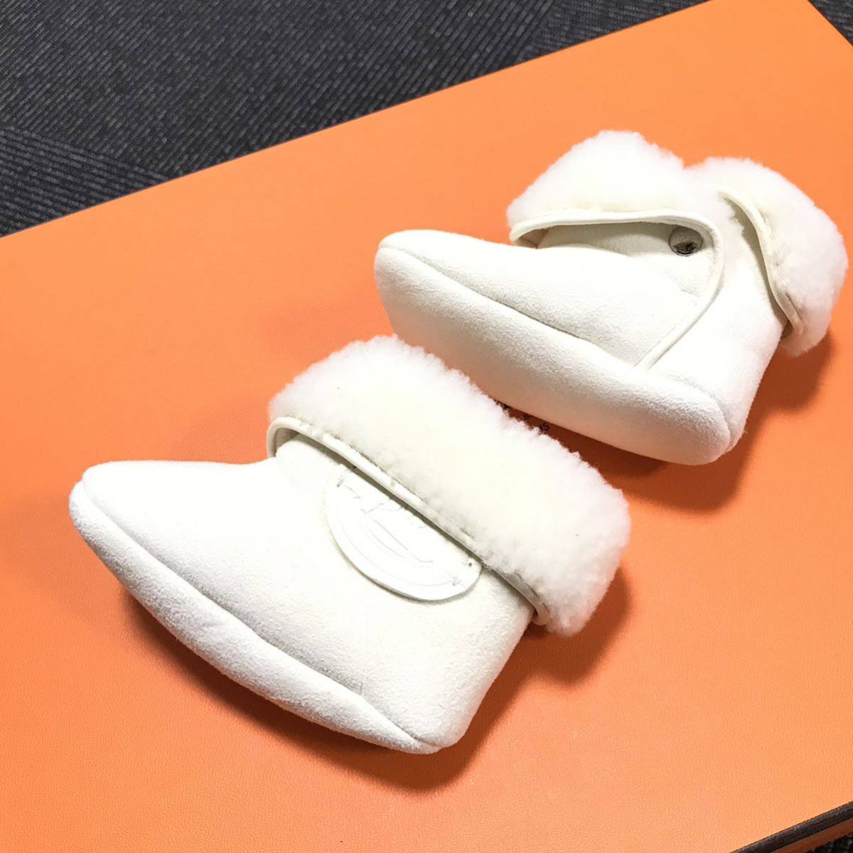 【最安値挑戦!】キッズ靴品 エルメス 本物 HERMES ベビーシューズ 手袋 帽子 ムートン シープ
