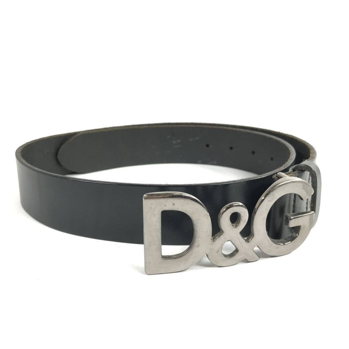 DOLCE&GABBANA ベルト D&Gロゴ バックル レザー 本革 ブラック