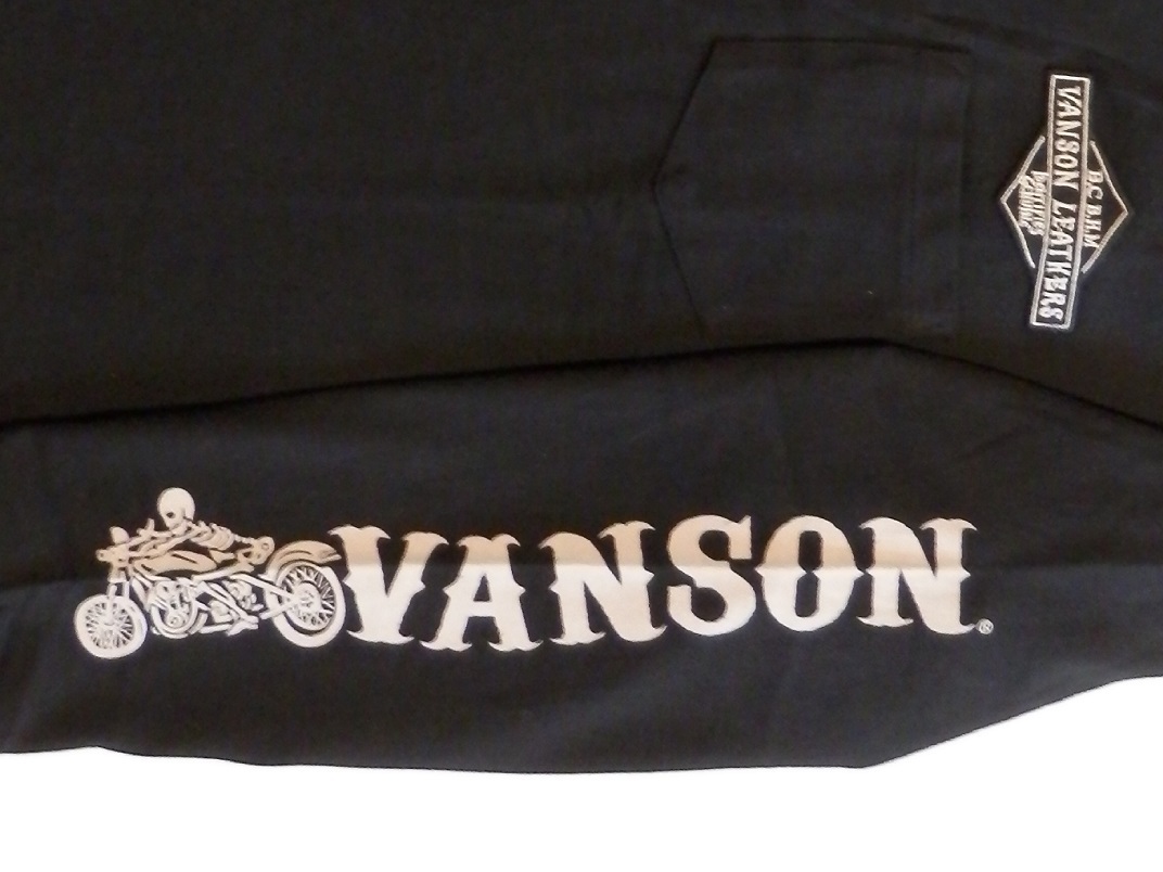 バンソン／vanson／XXLサイズ／長袖Ｔシャツ／NVLTー2305／ブラック／新品／送料無料／バイカー／ロンT／胸ポケット／ビッグサイズ