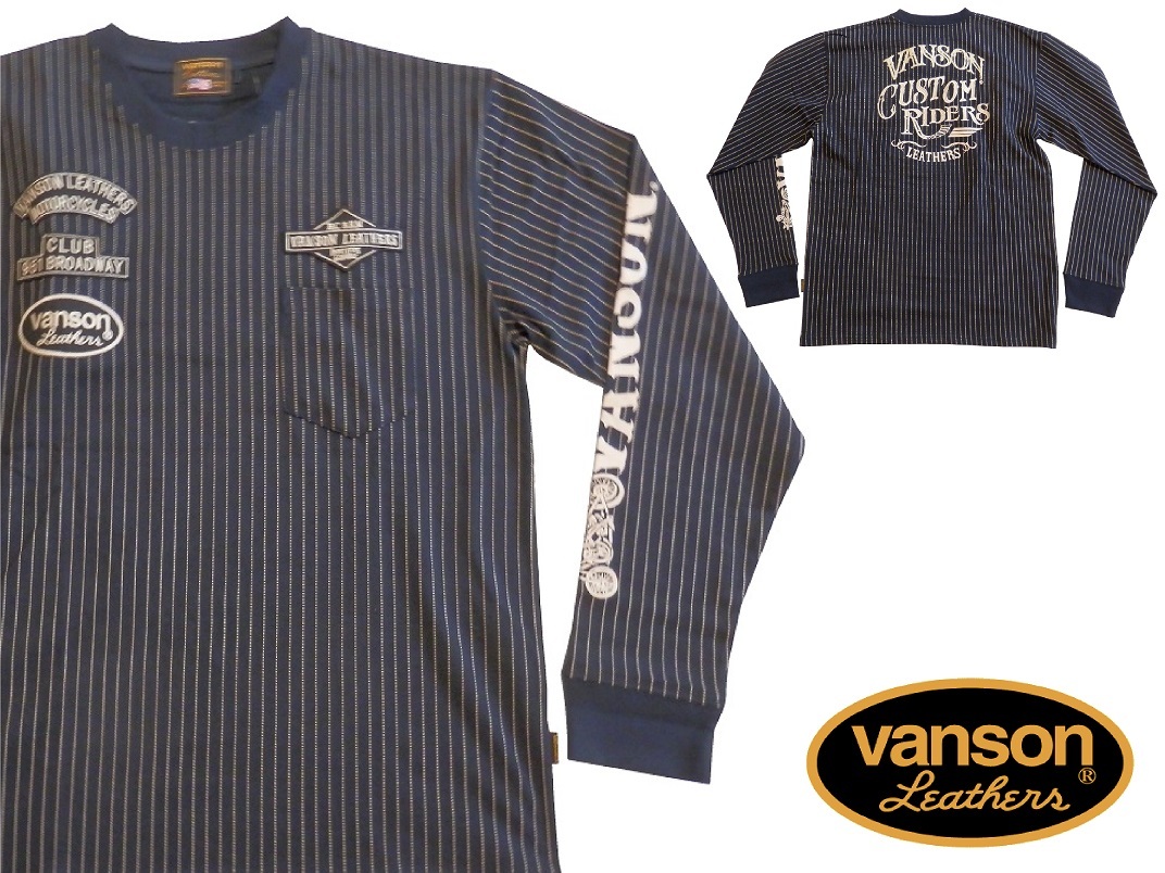 数々の賞を受賞 バンソン/vanson/Lサイズ/長袖Tシャツ/NVLTー2305