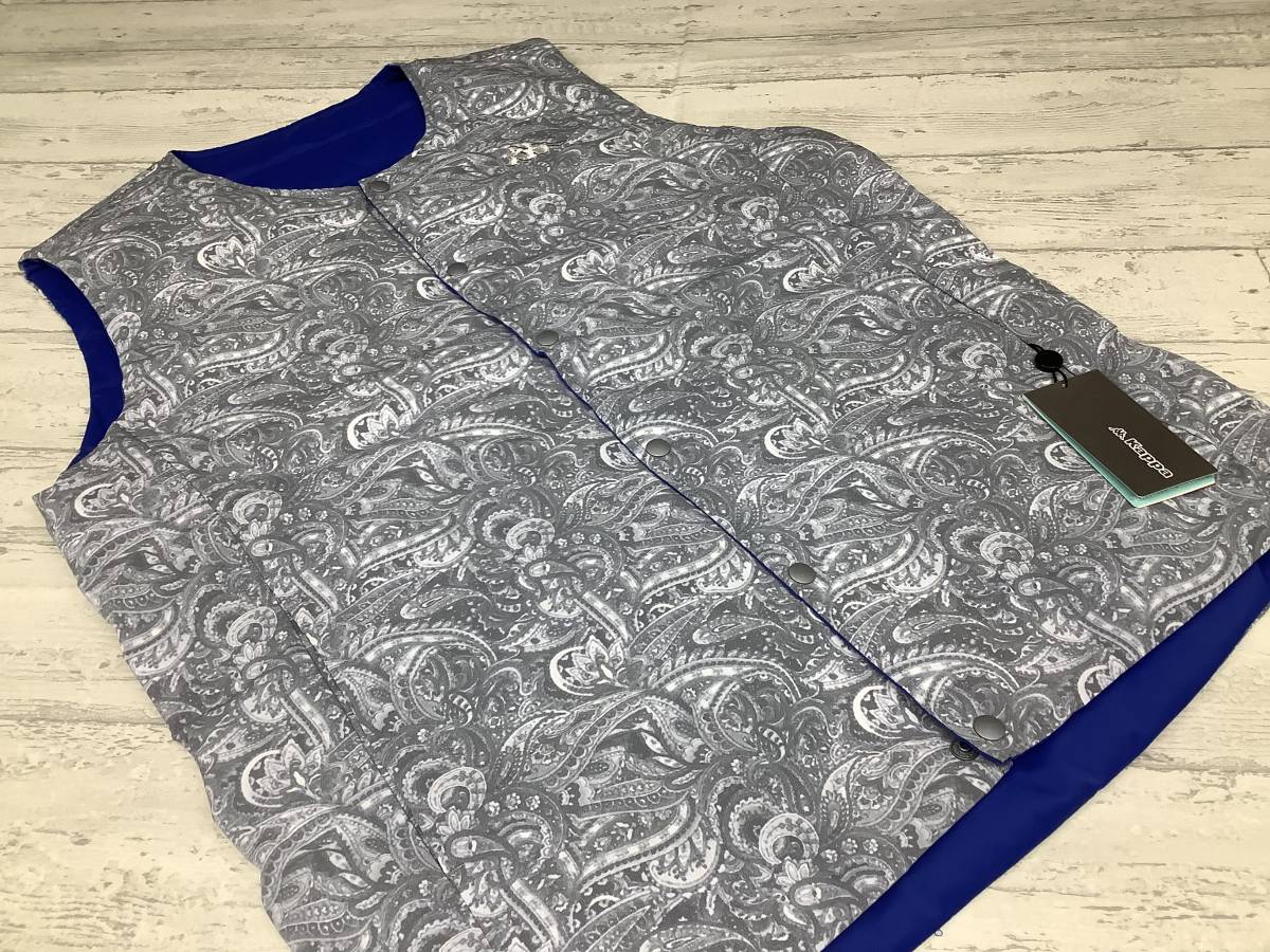  new goods unused Kappa Kappa regular price 23,000 jpy. goods LL size high class polyester the best * silver peiz Lee pattern down vest 