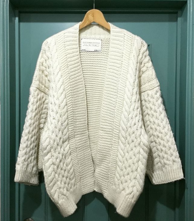 美品 I love Mr.Mittens DIAMOND BOMBER アイラブミスターミトンズ ウールボンバーカーディガン クリーム Heartworking knitwear_画像1