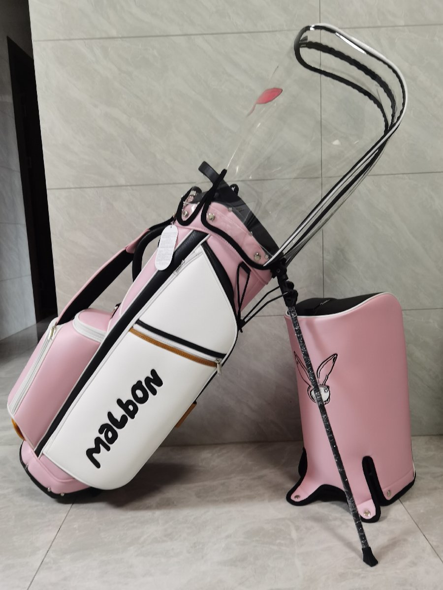 【5％OFF】 Malbon　ゴルフ　キャディバッグ　マルボン　9インチ　3KG フード2種類付き　スタンド型　 新品　ピンク その他