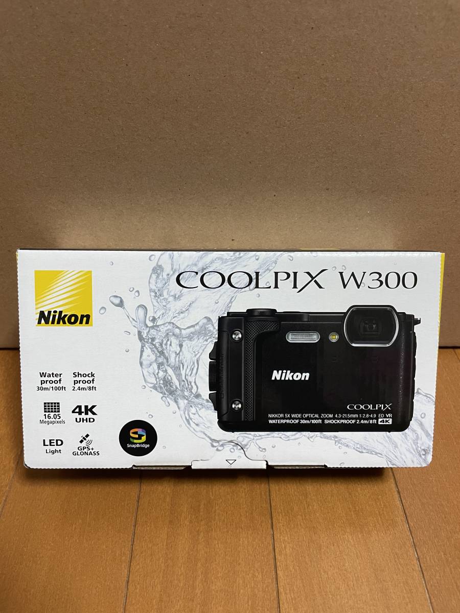 新品未使用 Nikon COOLPIX W300 ブラック 1605万画素 防水 耐寒 防塵　クールピクス デジタルカメラ 送料無料