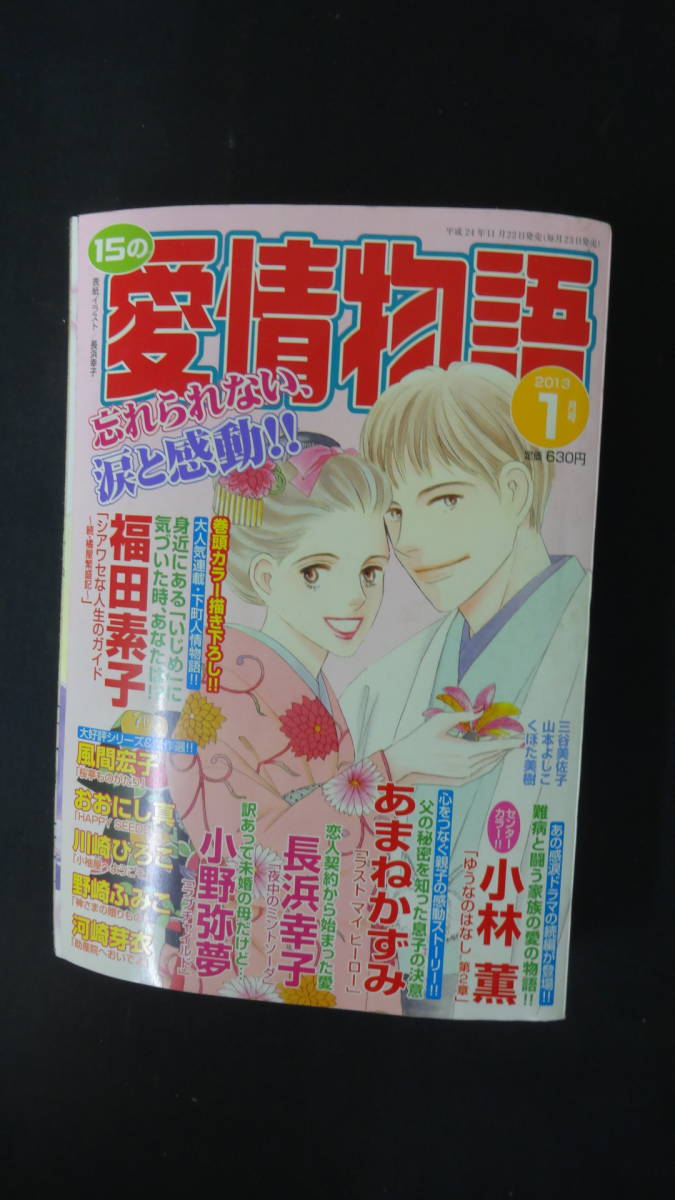 15の愛情物語 2013年1月号 福田素子 小林薫 あまねかずみ 長浜幸子 野崎ふみこ MS221208-005_画像1