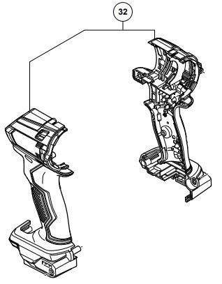 HiKOKI ハイコーキ 10.8V コードレス インパクト ドライバ WH12DCA 用 ハウジング（Ａ）（Ｂ）セット 緑 378652 カバー 部品 パーツ ケース_インパクト WH12DCA 用 ハウジング