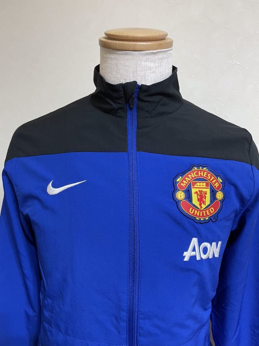 【美品】 NIKE Manchester United ナイキ マンチェスターユナイテッド ウーブンジャケット トレーニングウェア トップス サイズS 長袖 青_画像3