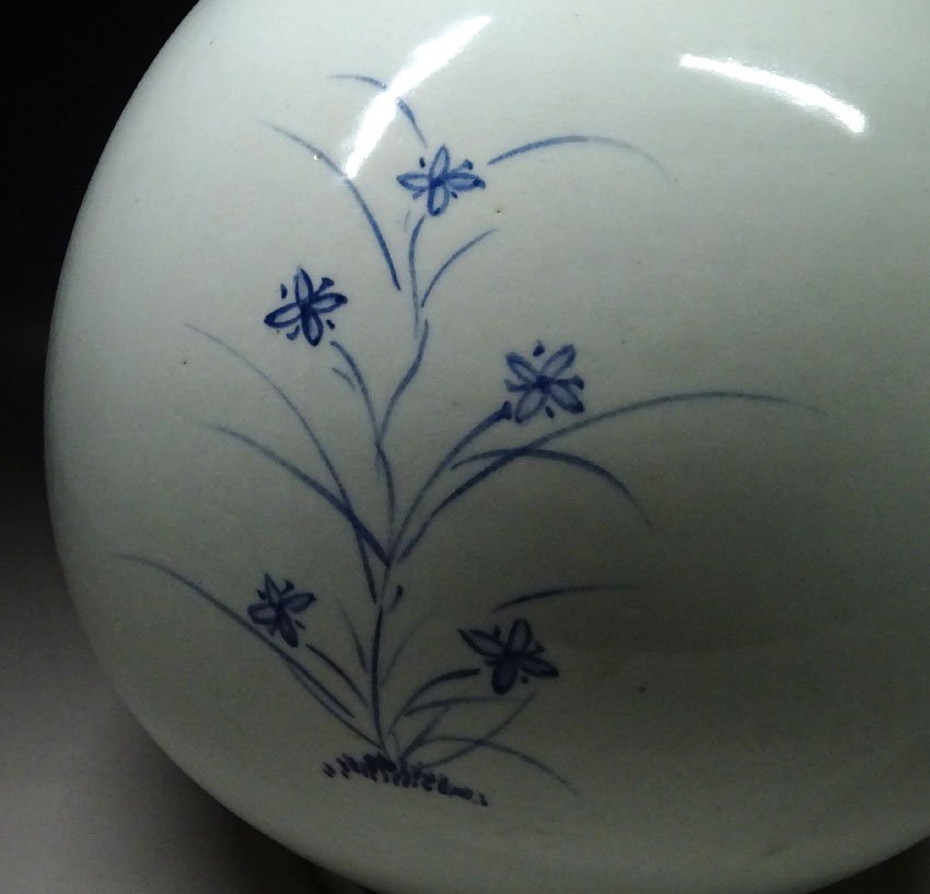 オープニング大放出セール 古代李朝 染付丸壺 直径20cm か4-1210②