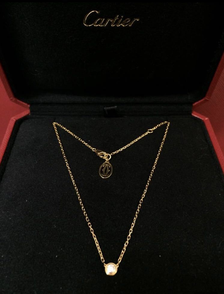 K18YG☆天然ダイヤ0.03ct☆ネックレス42mm ペンダント☆99