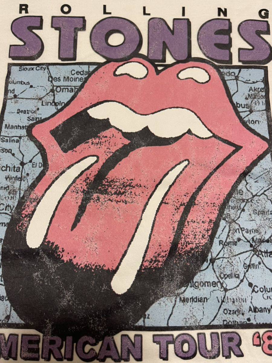 新品 希少！大人気！JS別注 THE ROLLING STONES/ザ ローリング ストーンズ半袖Tシャツ【AMERICAN TOUR】白Ｍ_画像6