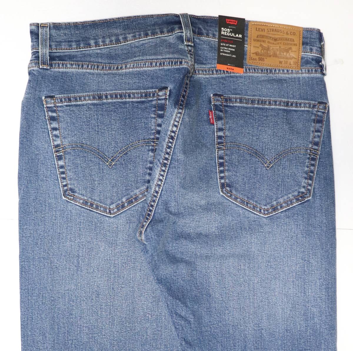 定価10000 新品 Levis リーバイス 00505-2304 W29 L32 505 レギュラーストレート インディゴ・ミッドユーズド WARM ストレッチデニム BIG-E_画像5