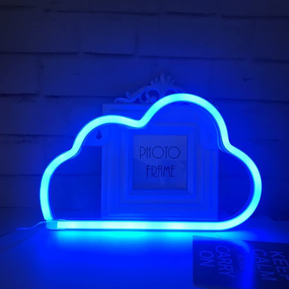 ネオンサイン 青色の雲 ブルー 壁飾り USB＆電池2WAY給電 店内装飾 ルームデコレーション LEDイルミネーション ナイトライト 雰囲気作り_画像6
