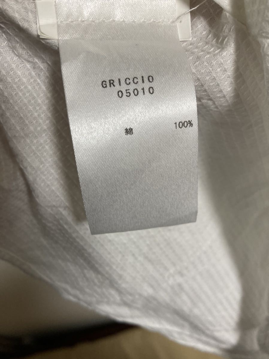 【新品】バグッタ ドレスシャツ 白 M〜Lサイズ 40 15 3/4 ちりめん生地 GRICCIO イタリア製_画像4