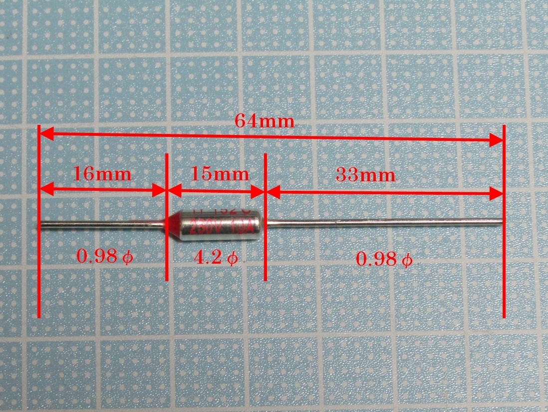 ペレット型 温度ヒューズ　１５２℃　１０Ａ／２５０Ｖ_画像2