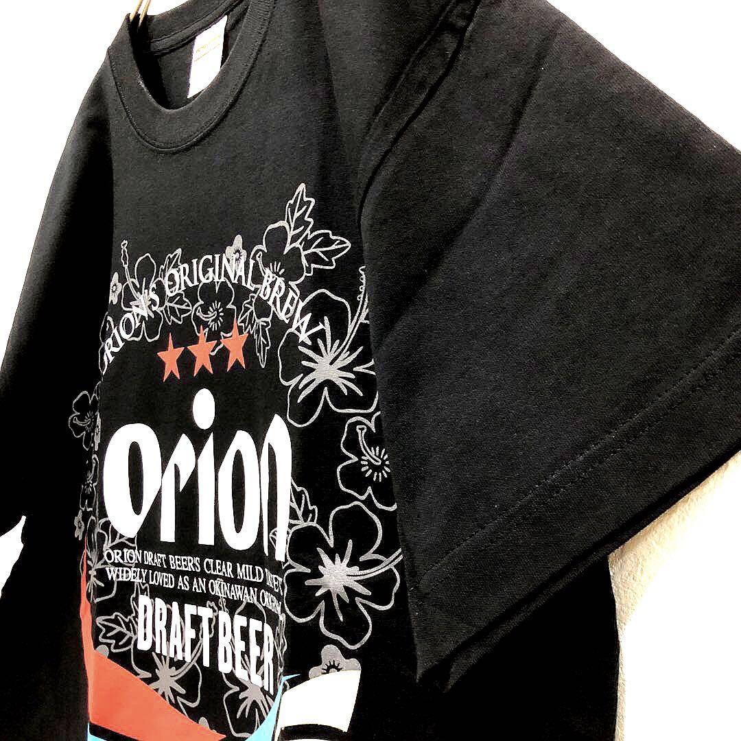 【新品・未使用】オリオンビール Tシャツ ドラフト缶&ハイビスカス デザイン 沖縄 黒 Mサイズ ブラックの画像4
