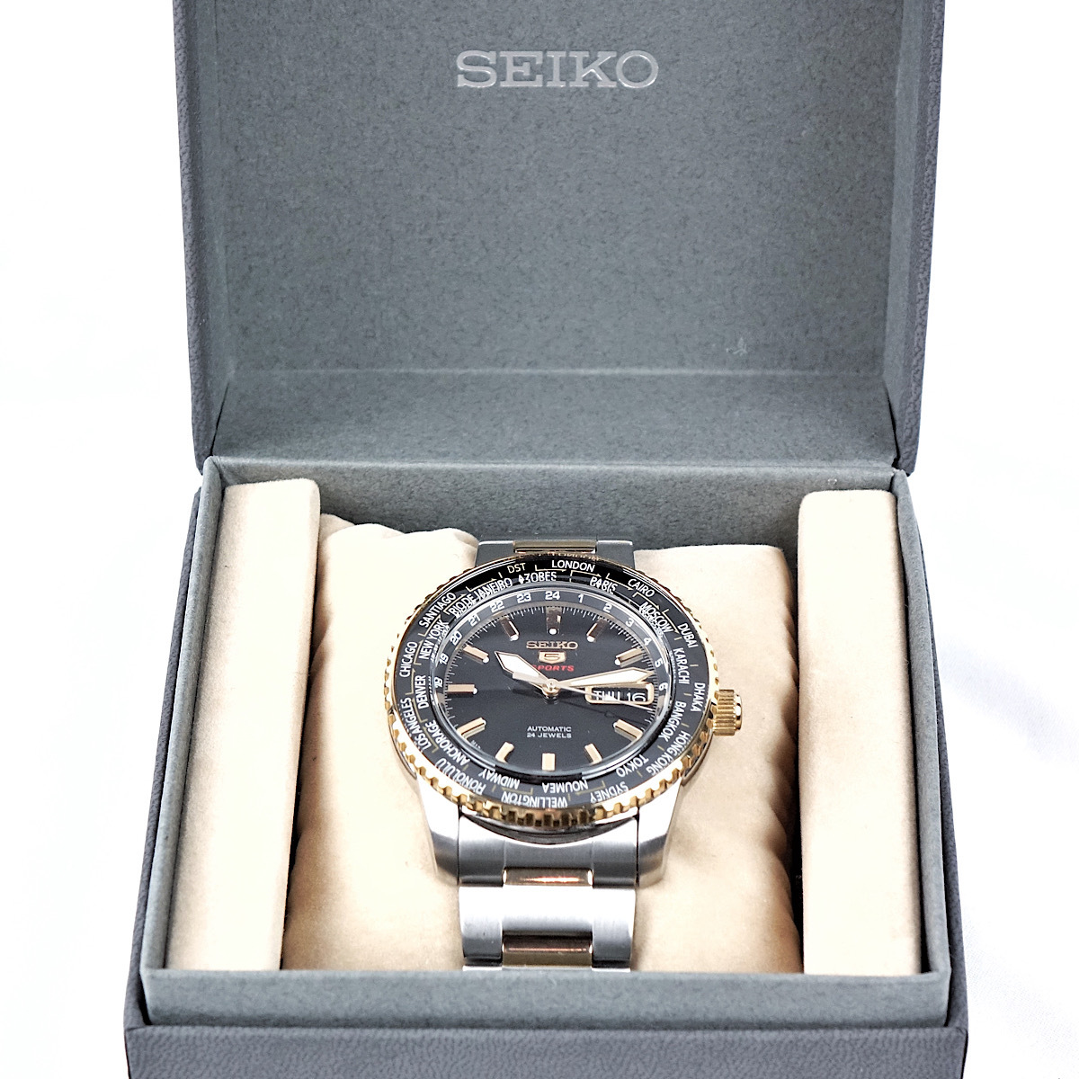 ヤフオク! - SEIKO 5 SPORTS 4R36-00G0 ワールドタイム セイ...