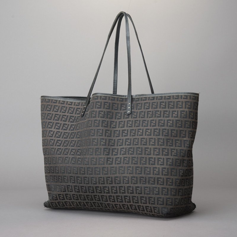 1円 FENDI フェンディ ズッキーノ トートバッグ ジャガード レザー