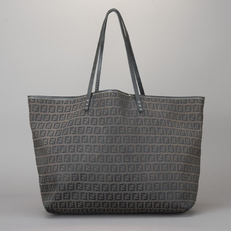 1円 FENDI フェンディ ズッキーノ トートバッグ ジャガード レザー