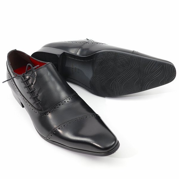 新品1円～★定価1.9万 Luciano Vieri ルチアーノ ヴィエリ 日本製 牛革レザービジネスシューズ 25.5cm EEE 黒 メダリオン 百貨店◆5043◆ 1円銀貨 明治八年 貿易銀貨 エラーコイン 希少 鑑賞コイン？